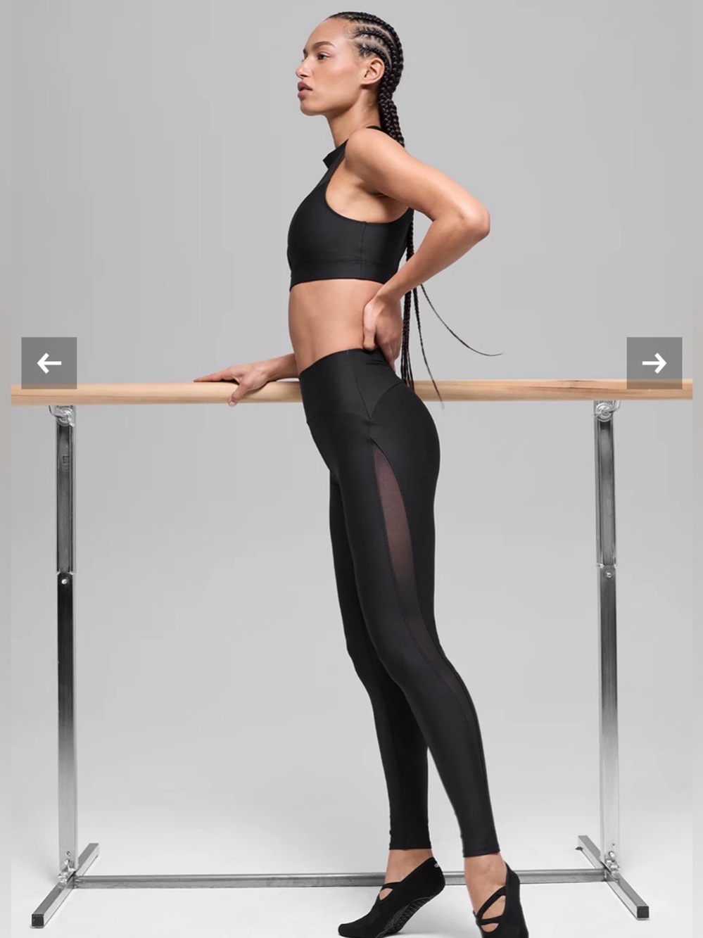 Airlift Mesh High-Waist Track Star Legging - Black | Parallel size small/med
